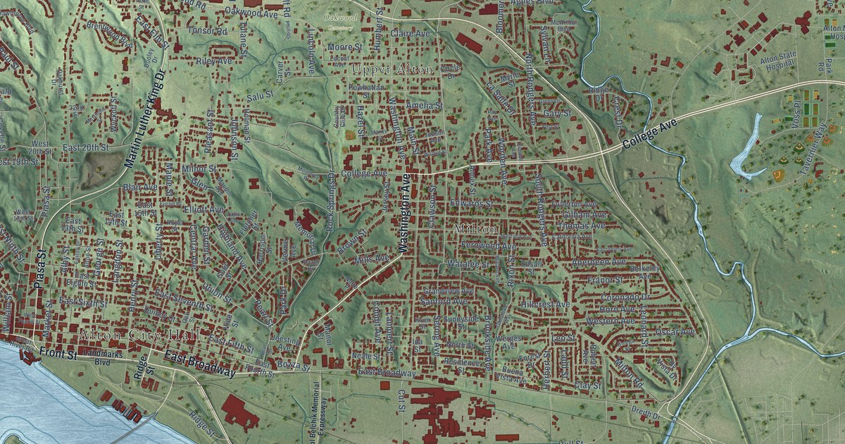 Map of Alton, Illinois in 2026