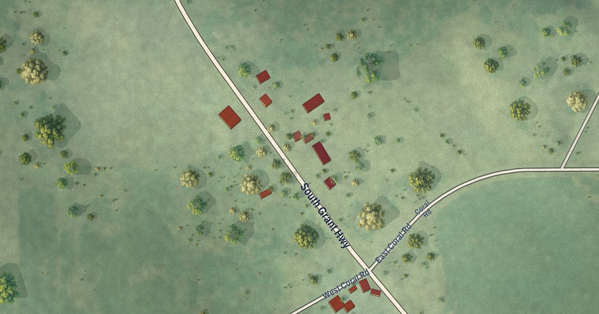 Map of Coral, Illinois in 2026