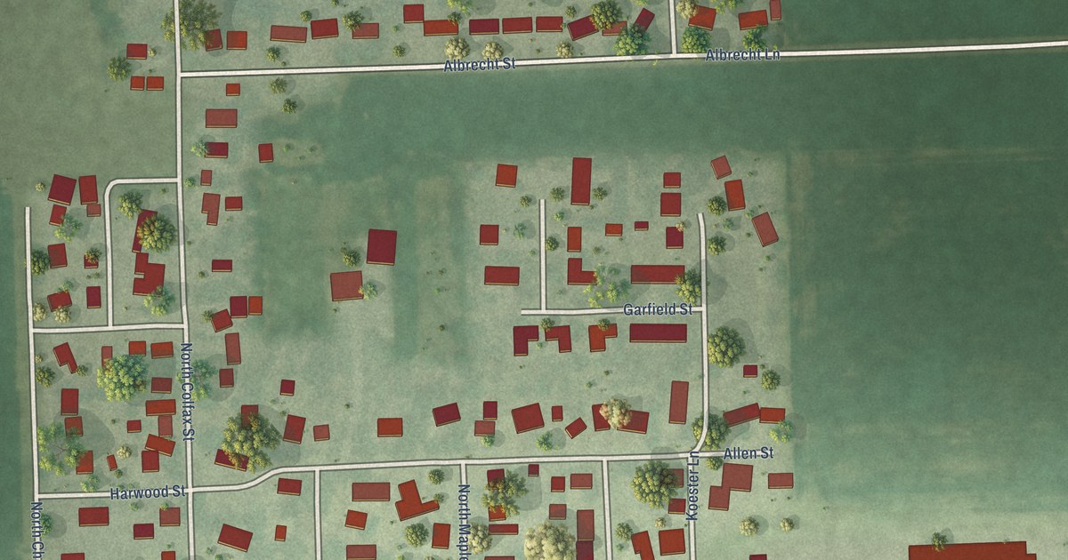 Map of Crescent City, Illinois in 2026