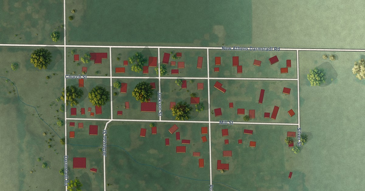 Map of Darmstadt, Illinois in 2026