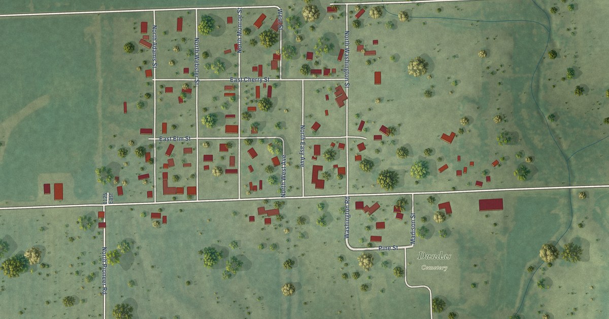 Map of Dundas, Illinois in 2026