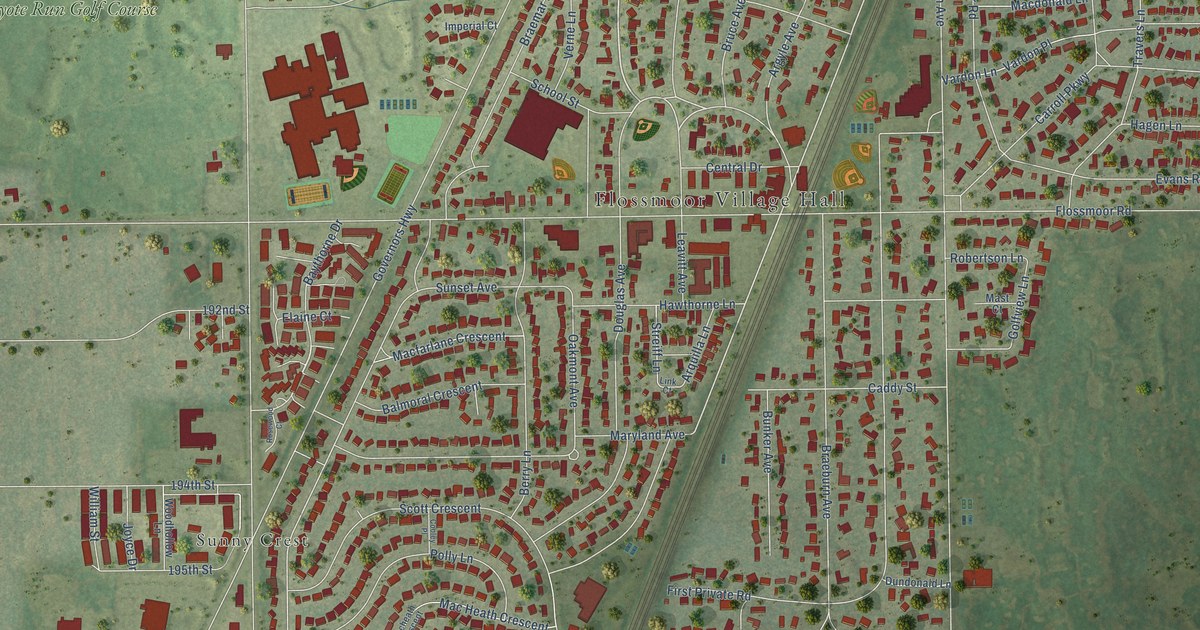 Map of Flossmoor, Illinois in 2026