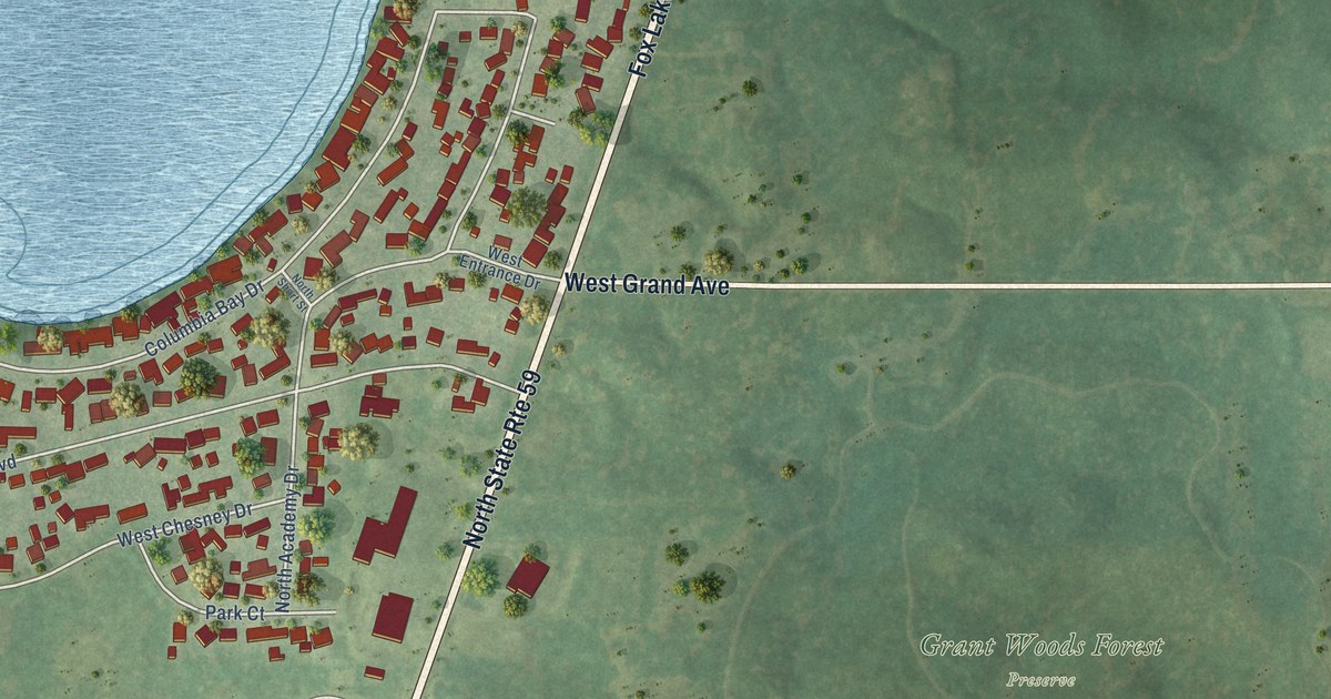 Map of Fox Lake Hills, Illinois in 2026