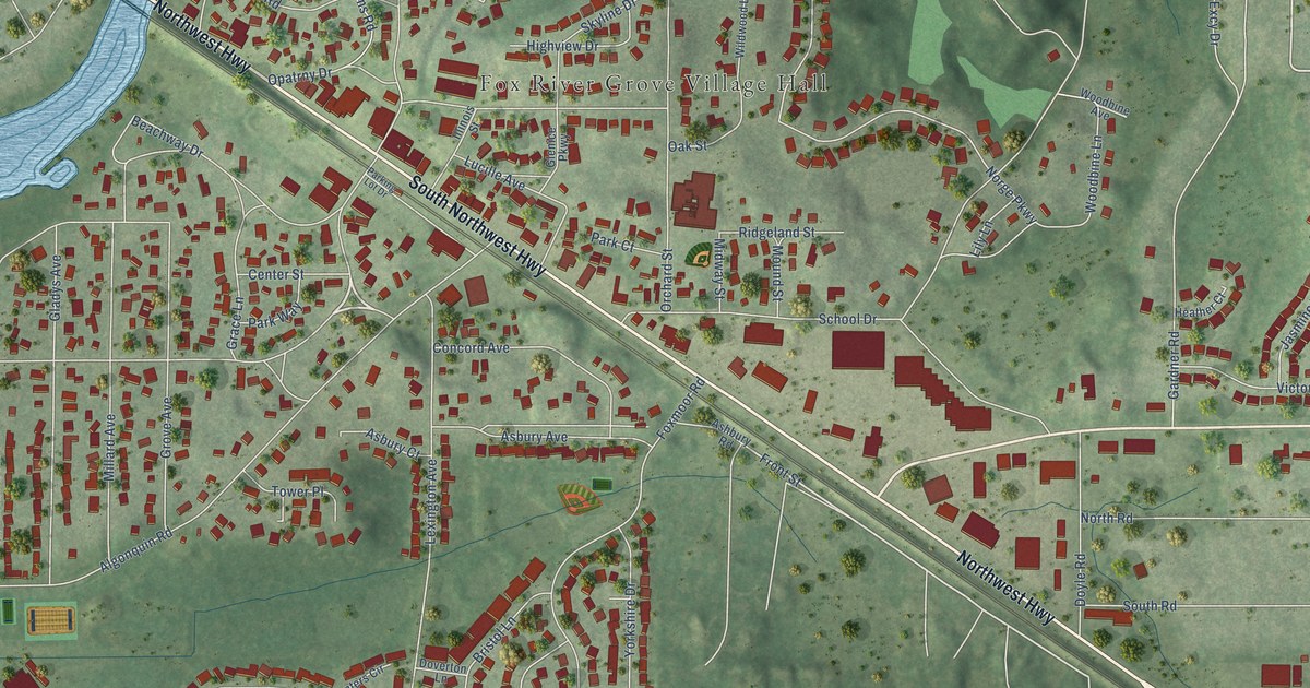 Map of Fox River Grove, Illinois in 2026