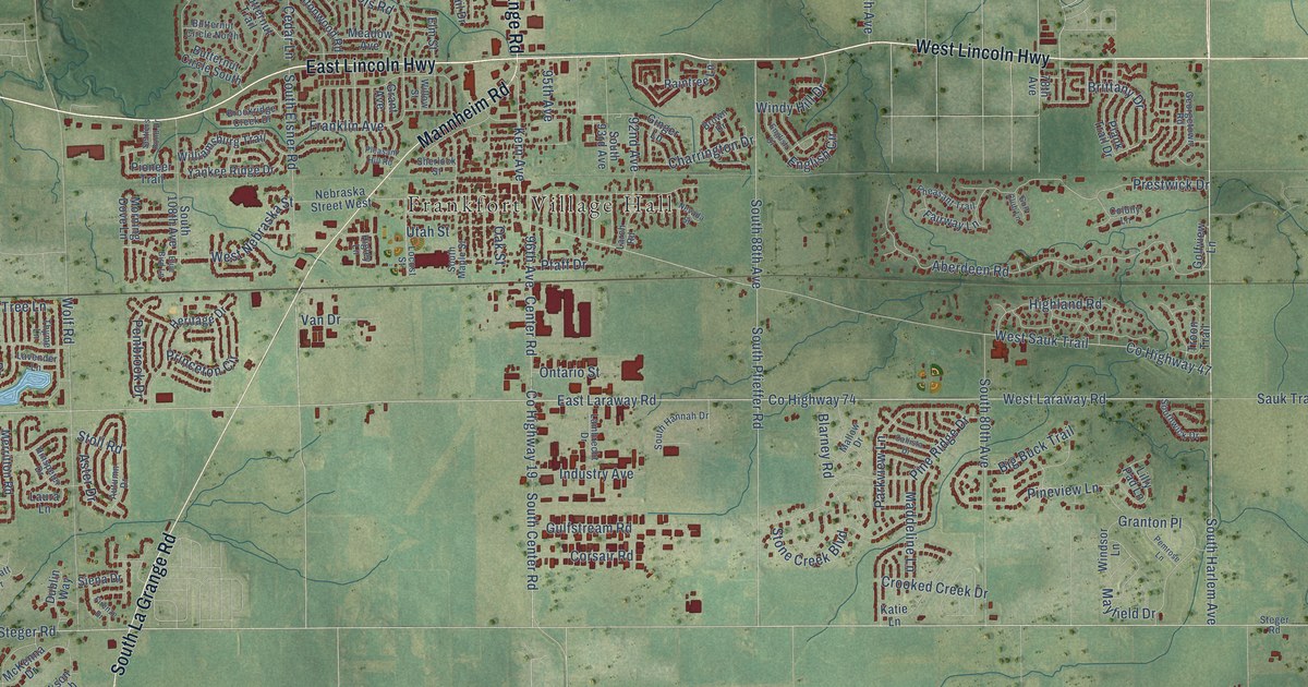 Map of Frankfort, Illinois in 2026