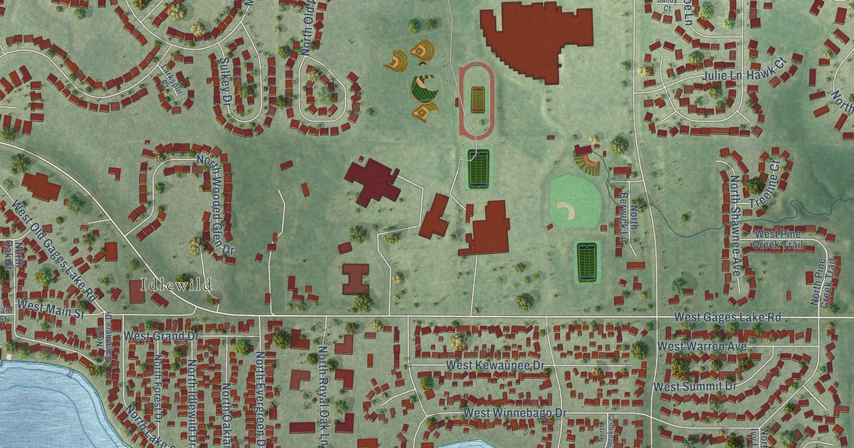 Map of Gages Lake, Illinois in 2026
