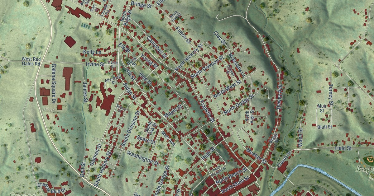 Map of Galena, Illinois in 2026