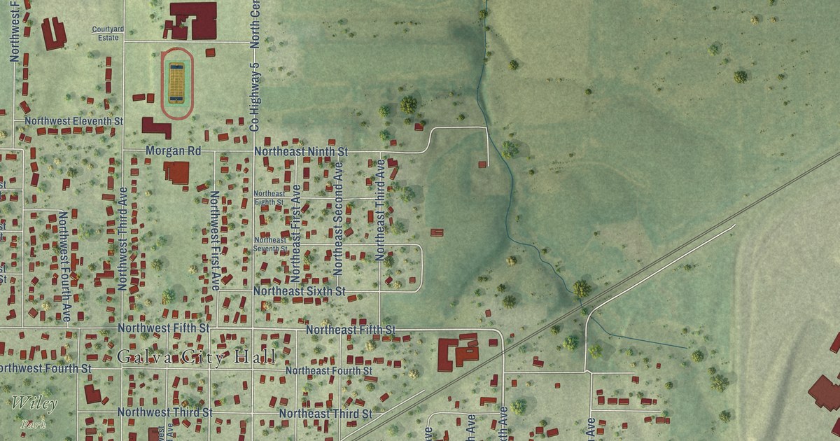 Map of Galva, Illinois in 2026