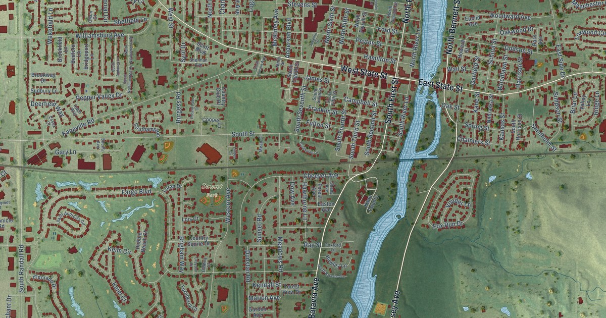 Map of Geneva, Illinois in 2026
