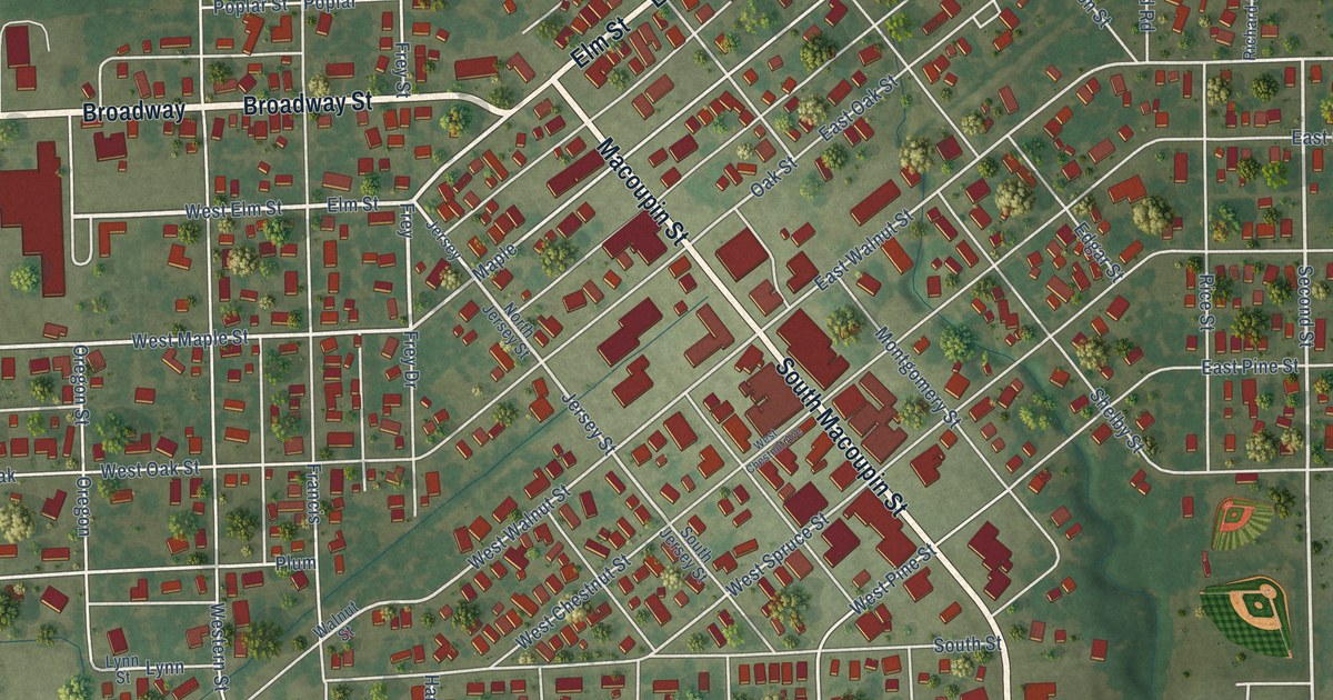 Map of Gillespie, Illinois in 2026