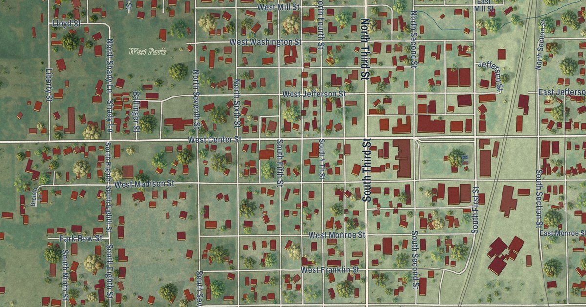 Map of Girard, Illinois in 2026