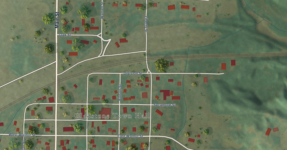 Map of Gladstone, Illinois in 2026