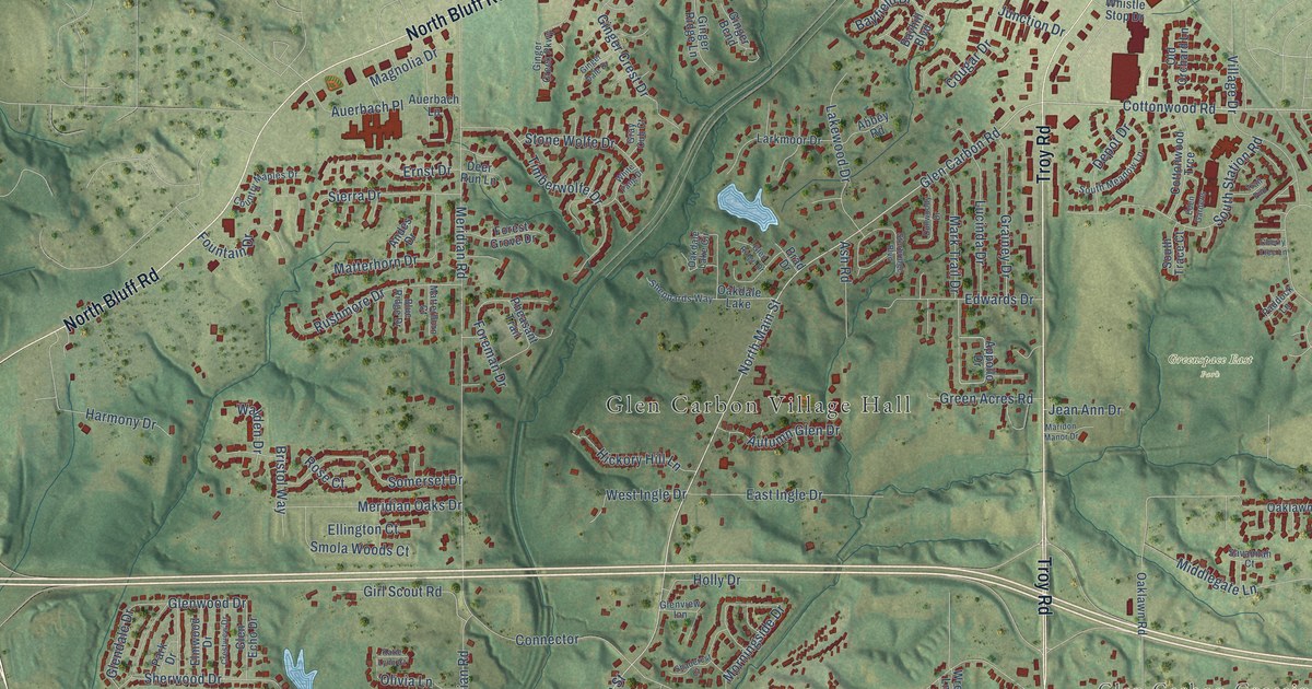 Map of Glen Carbon, Illinois in 2026