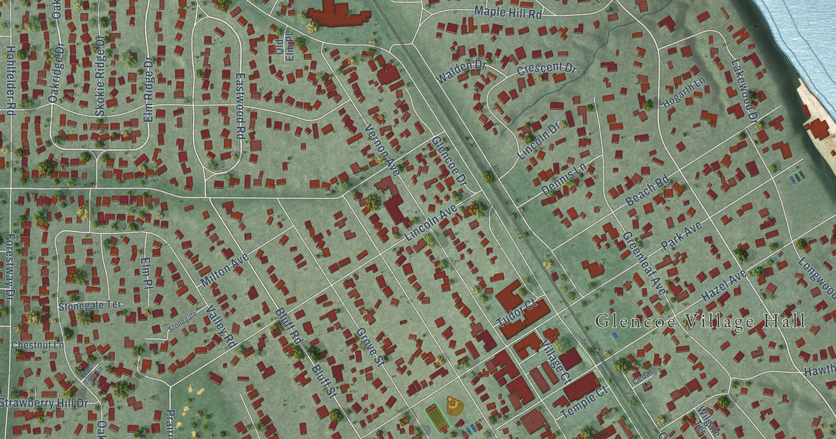 Map of Glencoe, Illinois in 2026