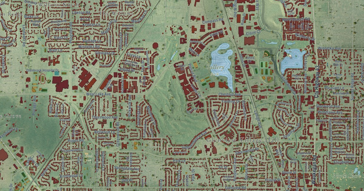Map of Glenview, Illinois in 2026