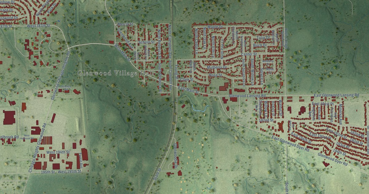 Map of Glenwood, Illinois in 2026