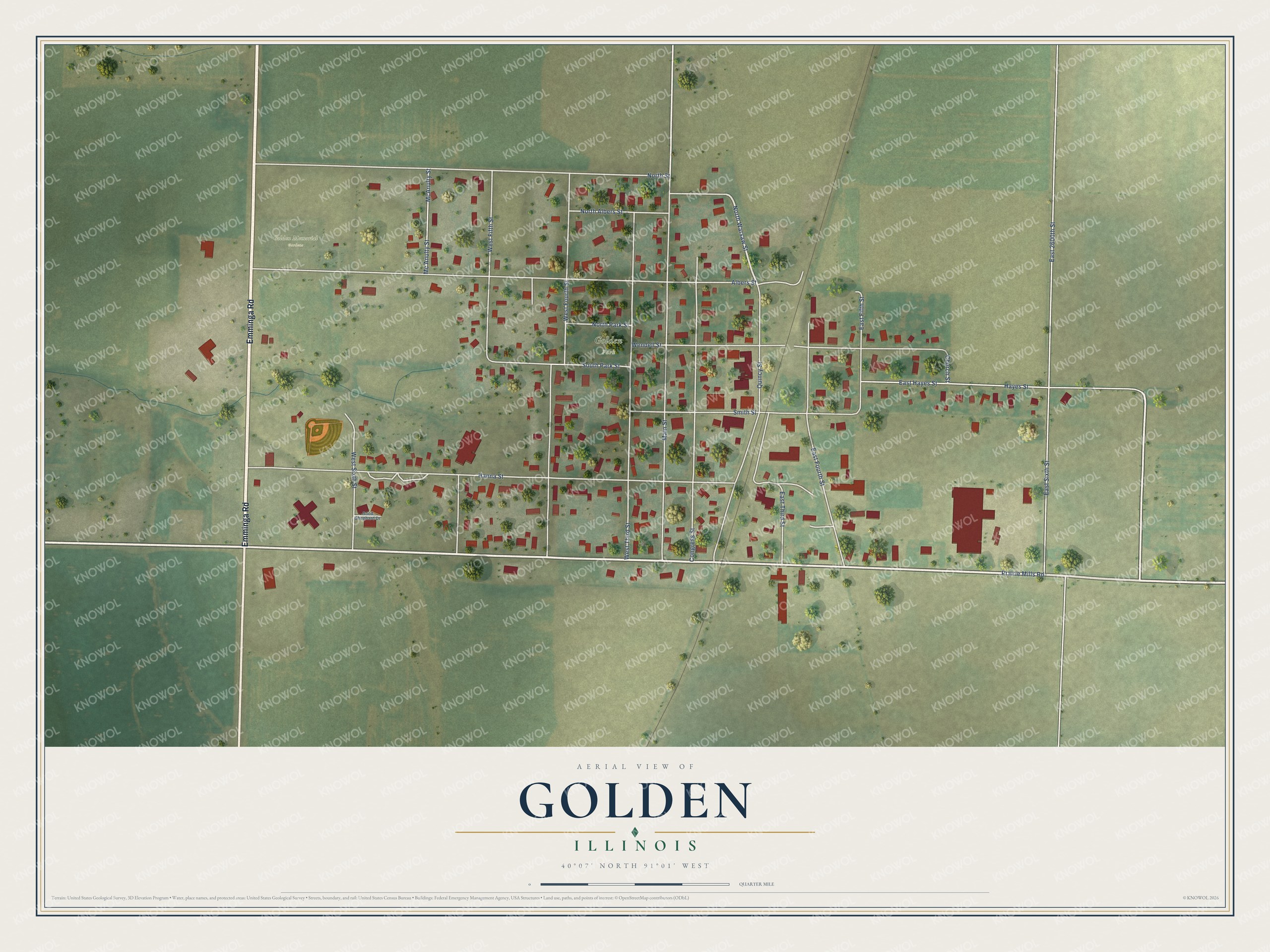 Watermarked full-map preview of Golden, Illinois