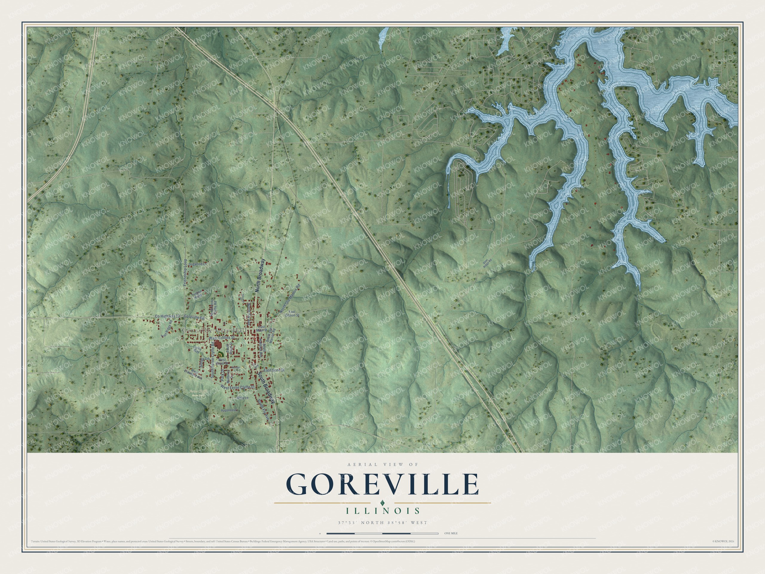 Watermarked full-map preview of Goreville, Illinois