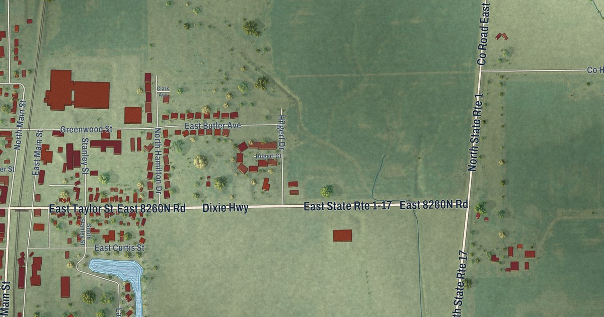 Map of Grant Park, Illinois in 2026