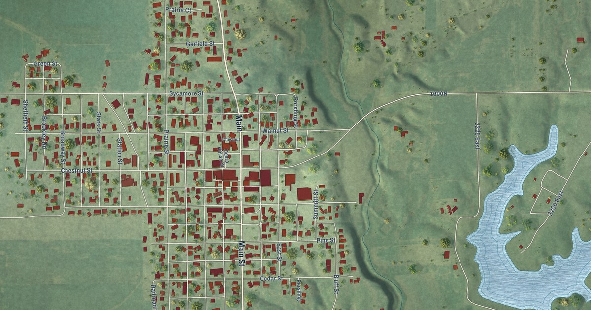 Map of Greenfield, Illinois in 2026