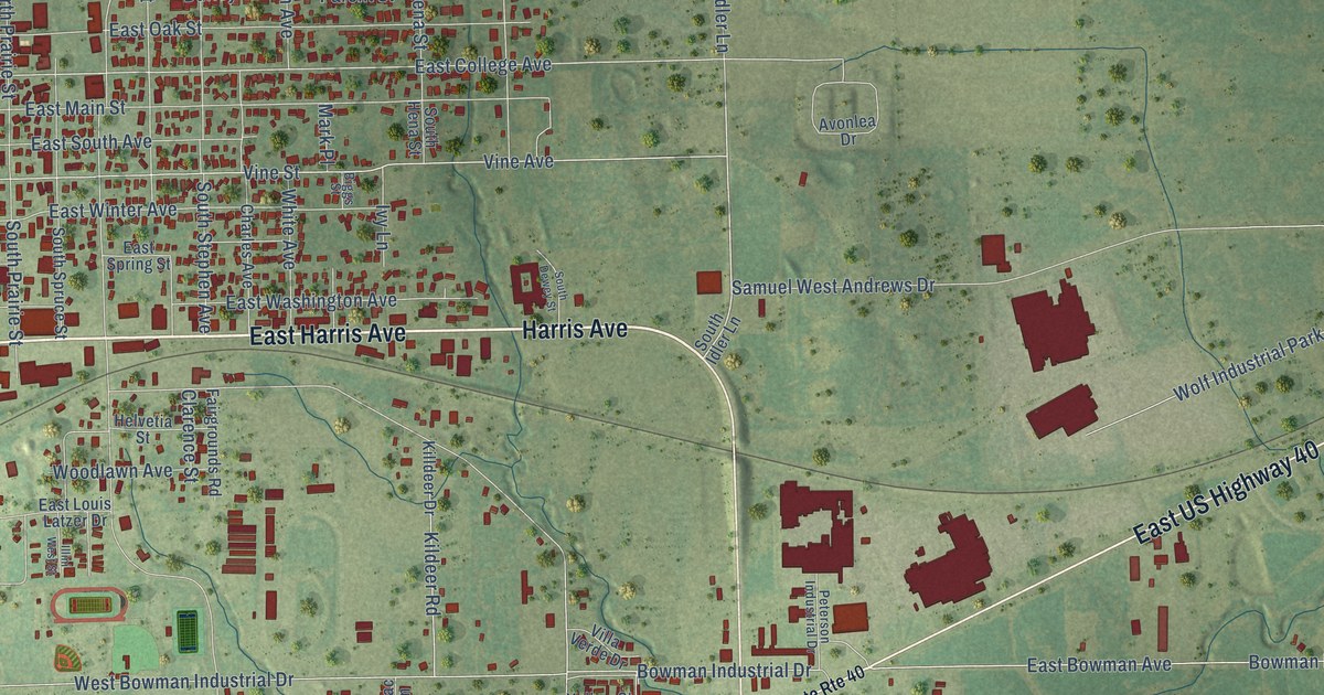 Map of Greenville, Illinois in 2026