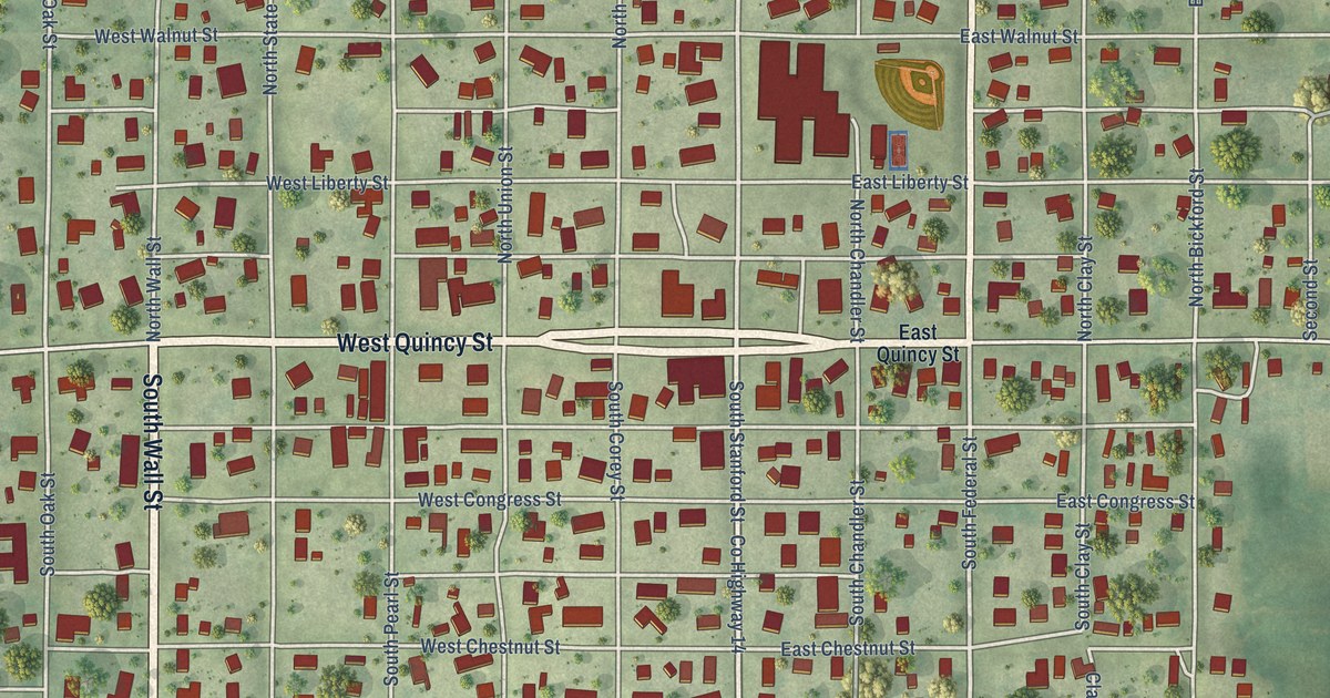 Map of Griggsville, Illinois in 2026