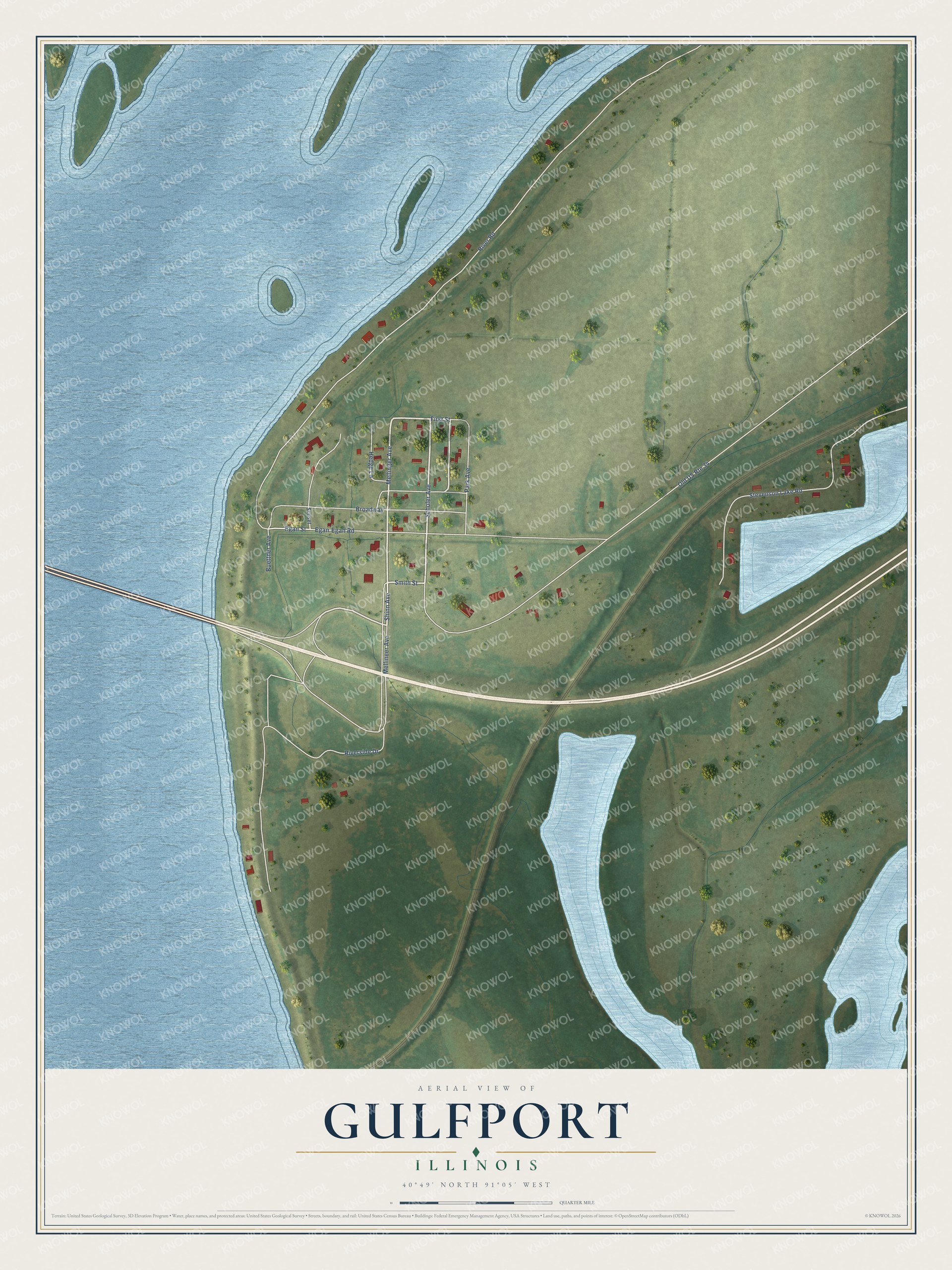 Watermarked full-map preview of Gulfport, Illinois