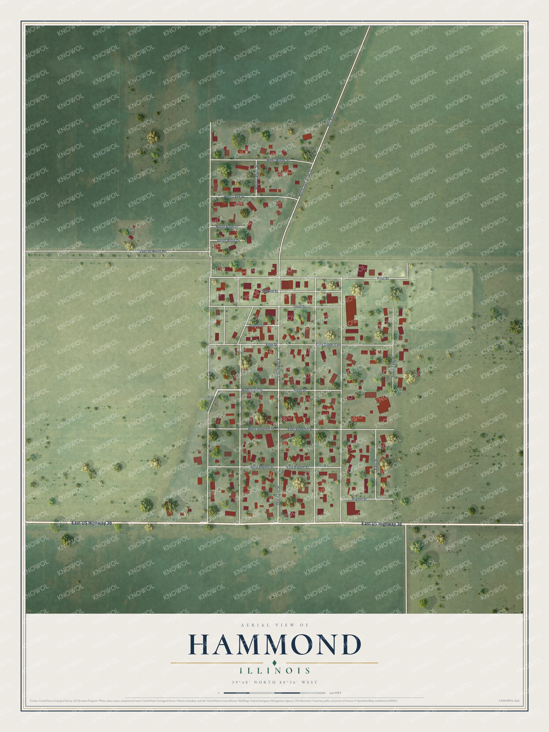 Watermarked full-map preview of Hammond, Illinois