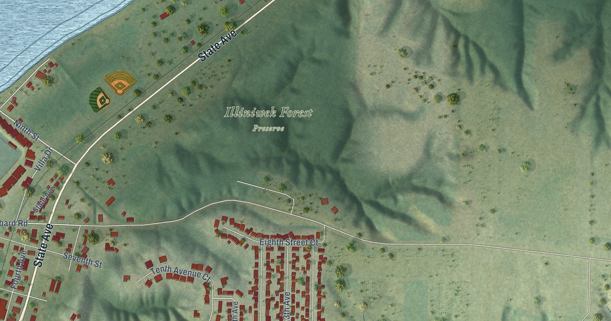 Map of Hampton, Illinois in 2026