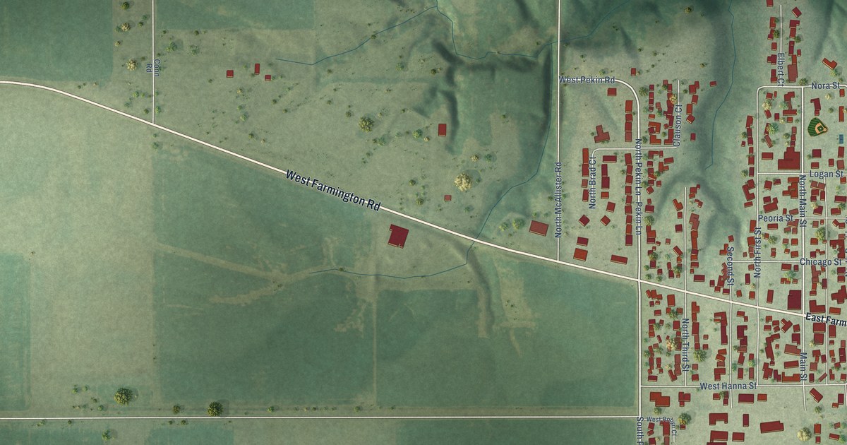 Map of Hanna City, Illinois in 2026