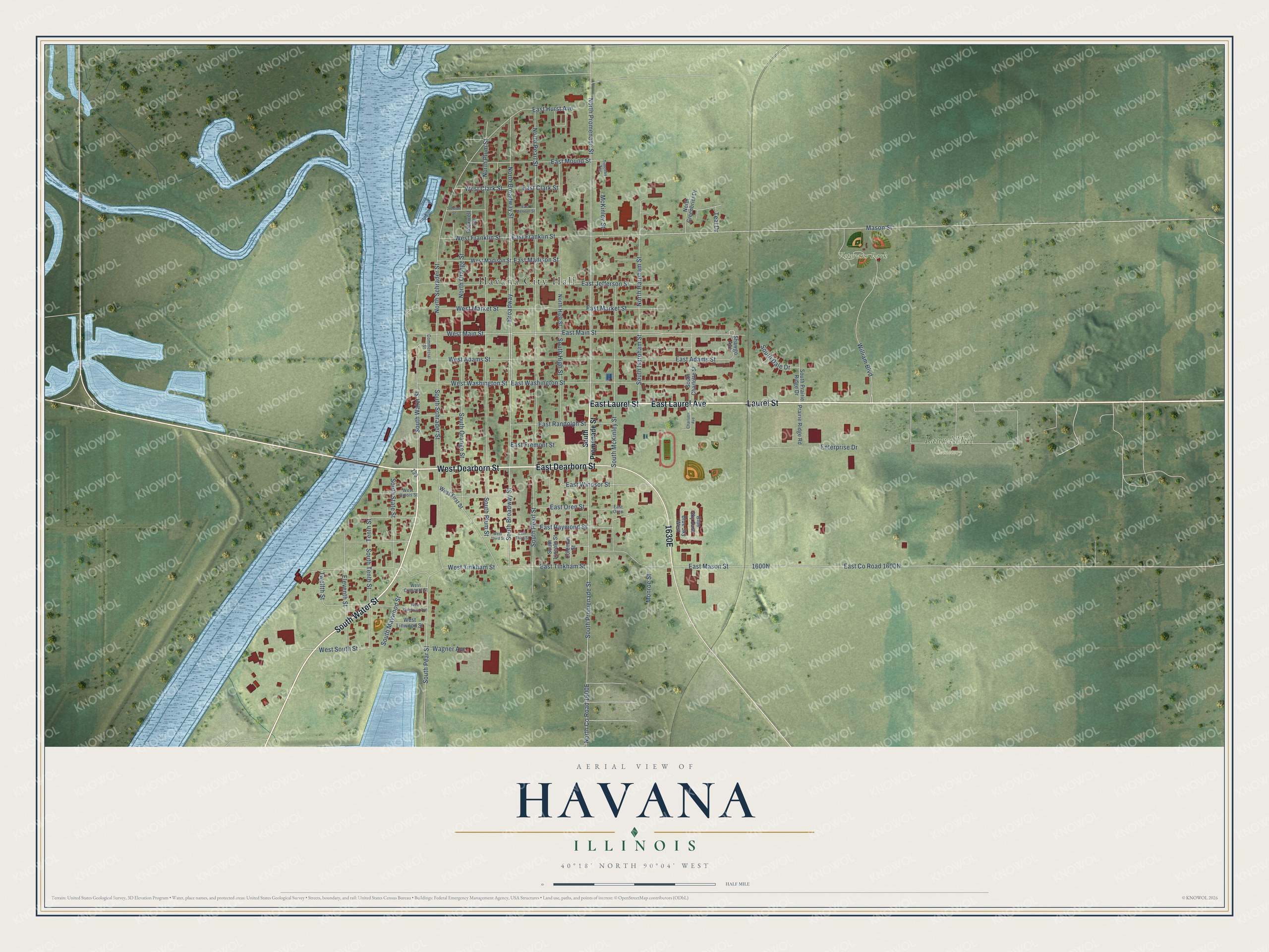 Watermarked full-map preview of Havana, Illinois