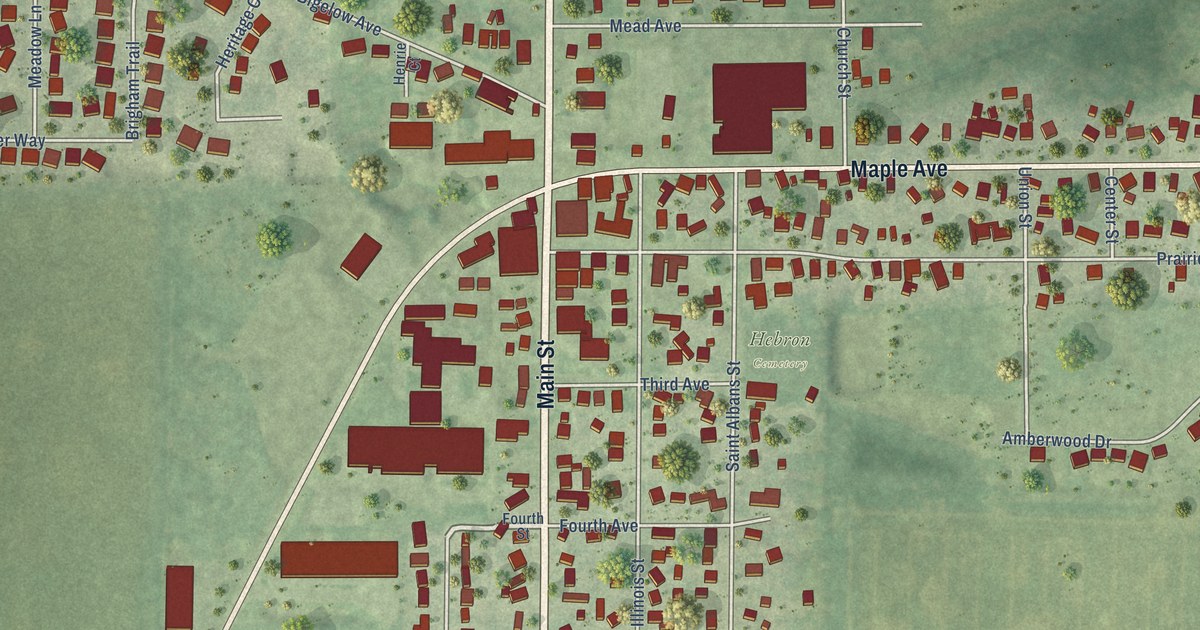 Map of Hebron, Illinois in 2026
