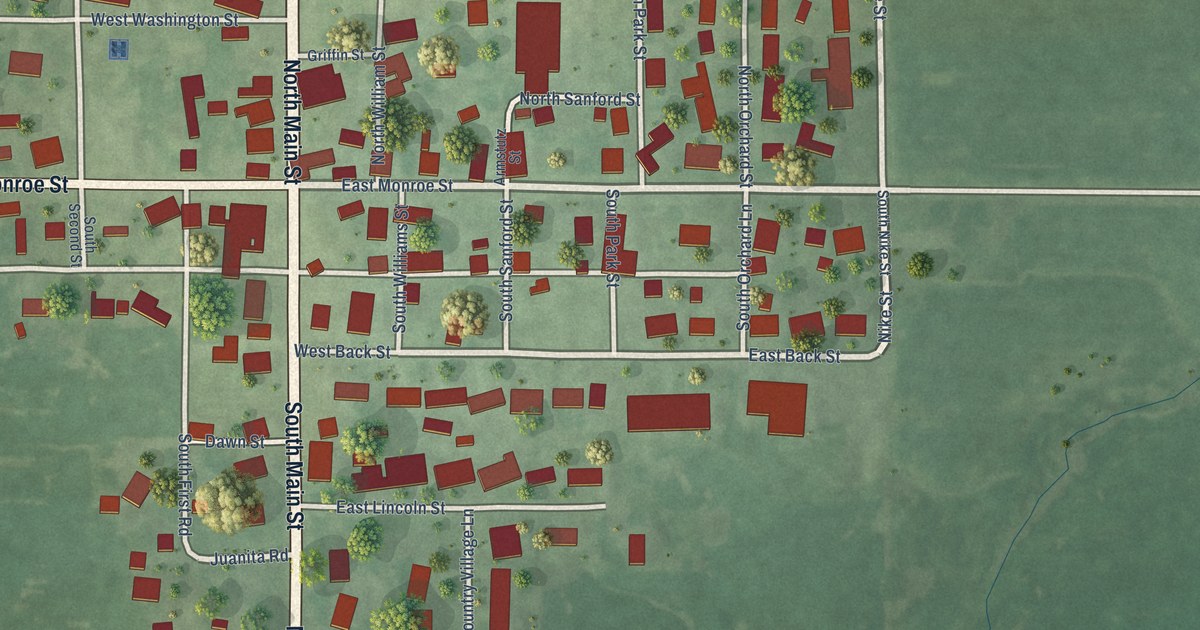 Map of Hecker, Illinois in 2026