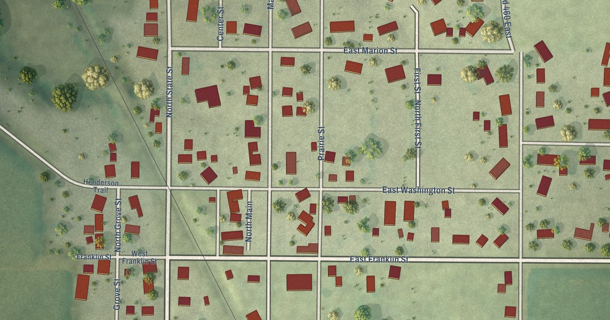 Map of Henderson, Illinois in 2026