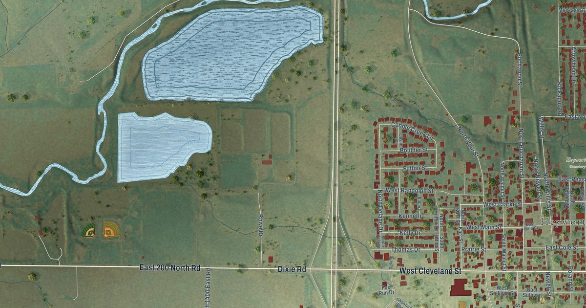 Map of Heyworth, Illinois in 2026