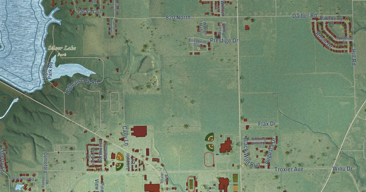 Map of Highland, Illinois in 2026