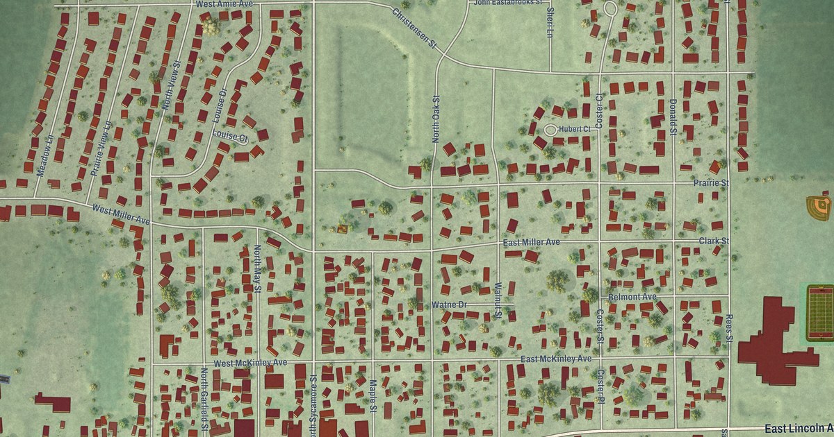 Map of Hinckley, Illinois in 2026