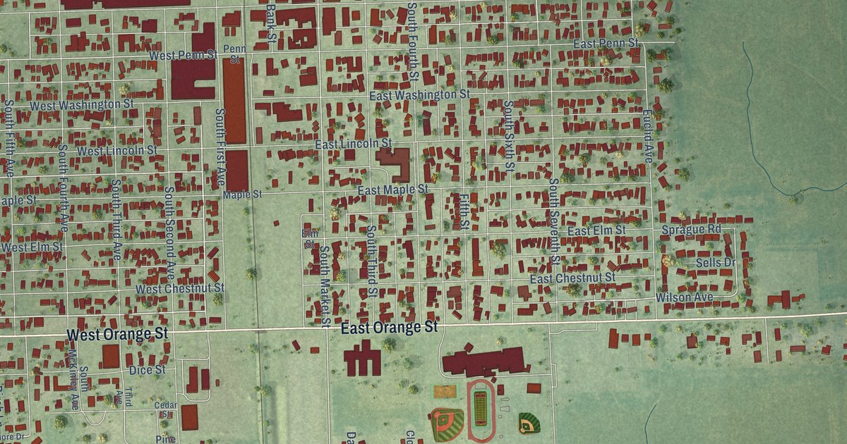 Map of Hoopeston, Illinois in 2026