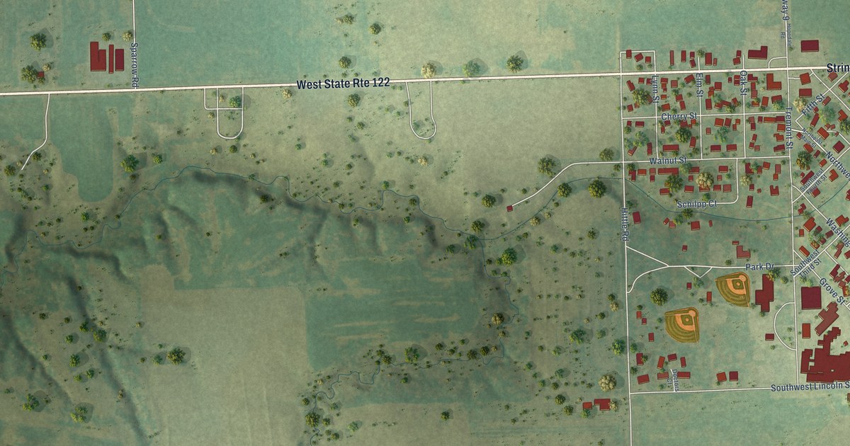 Map of Hopedale, Illinois in 2026