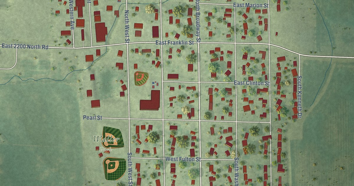 Map of Hudson, Illinois in 2026