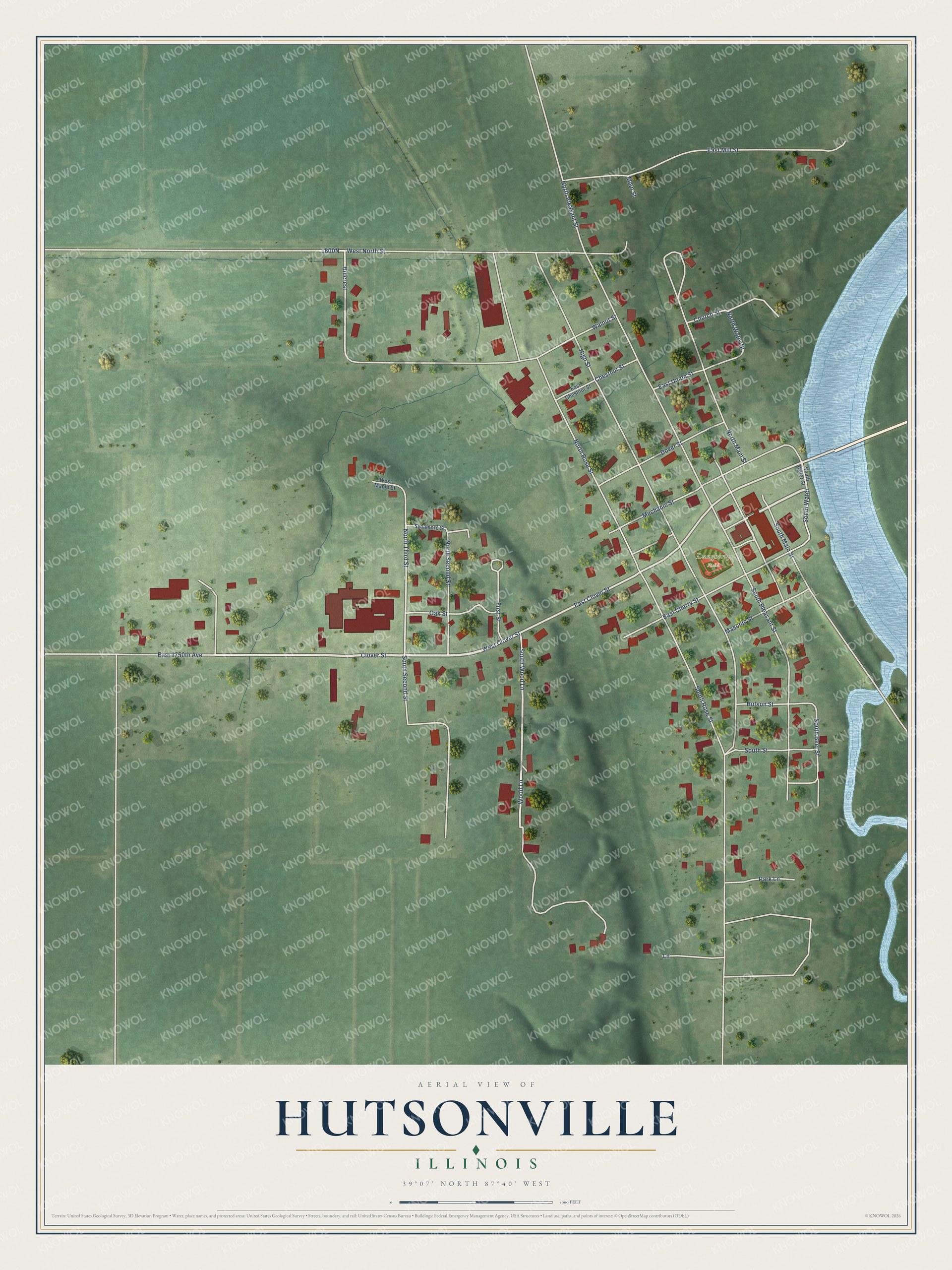 Watermarked full-map preview of Hutsonville, Illinois