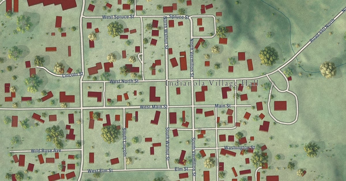 Map of Indianola, Illinois in 2026