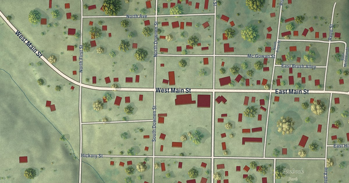 Map of Industry, Illinois in 2026