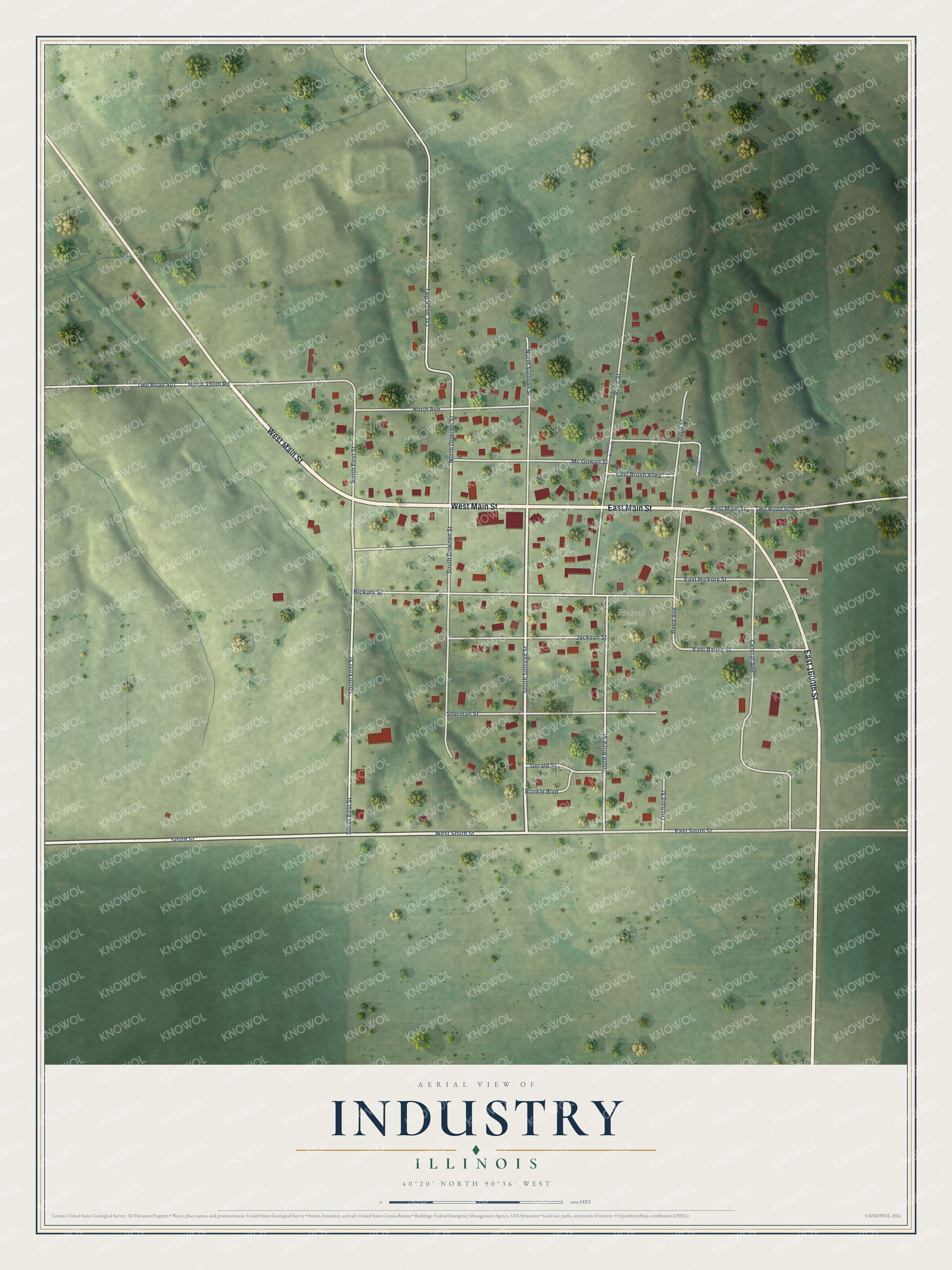 Watermarked full-map preview of Industry, Illinois