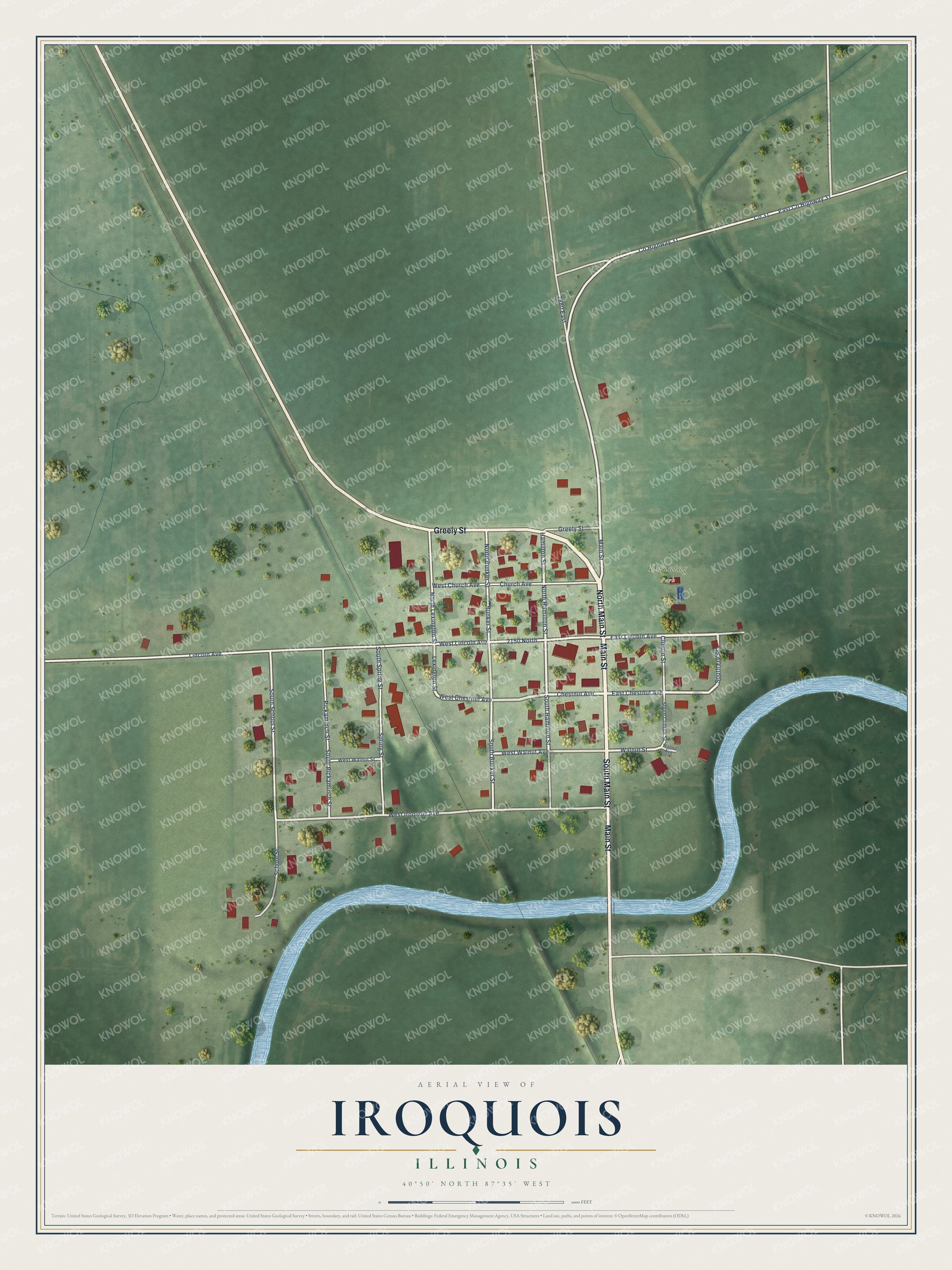 Watermarked full-map preview of Iroquois, Illinois