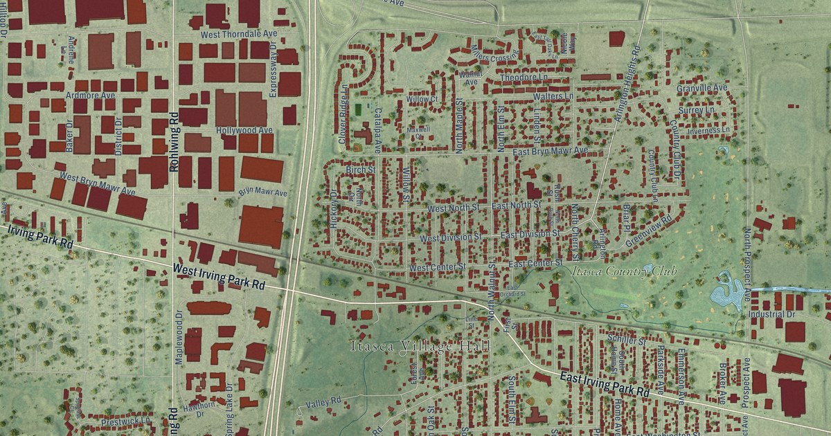 Map of Itasca, Illinois in 2026