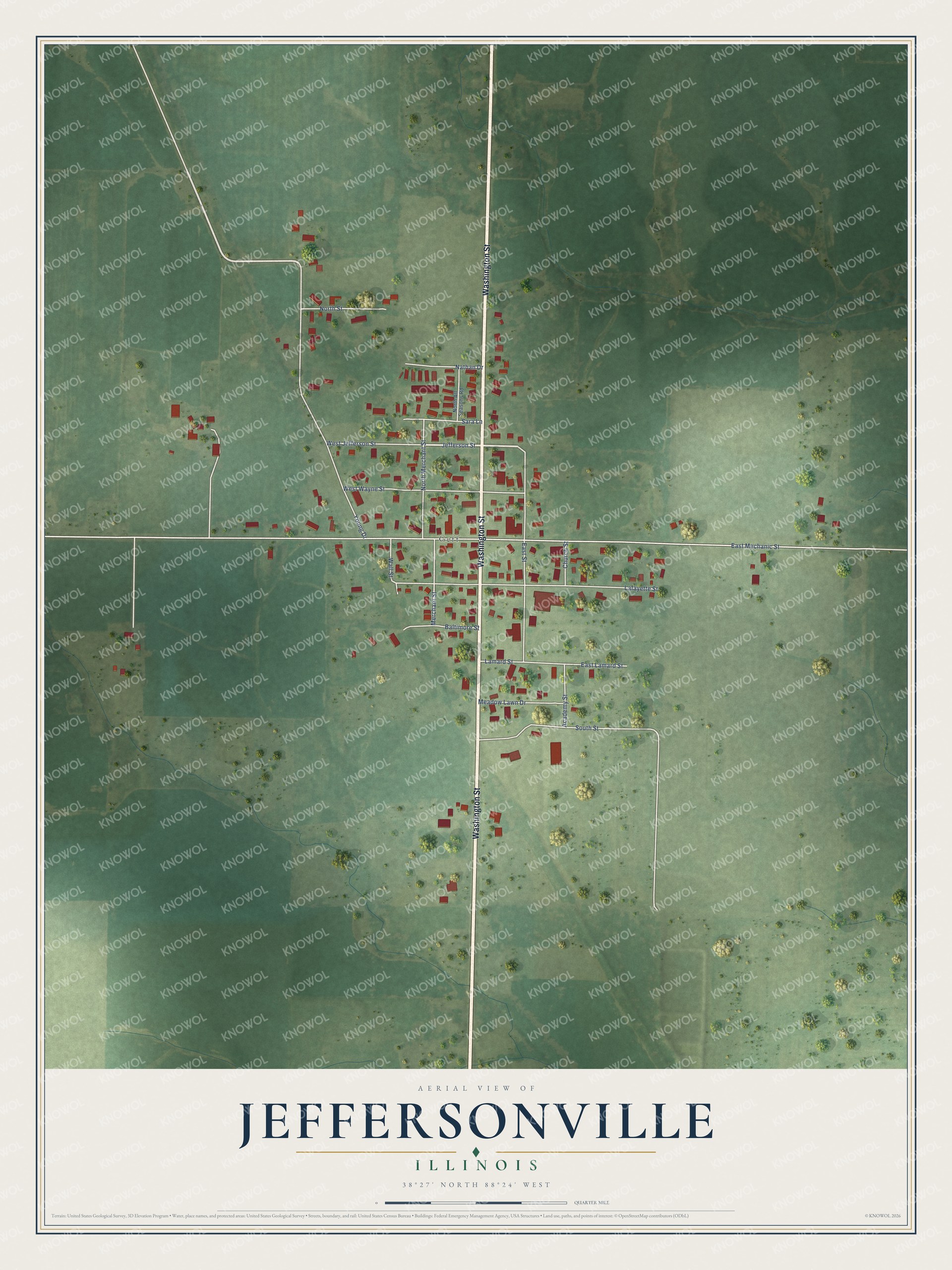 Watermarked full-map preview of Jeffersonville, Illinois