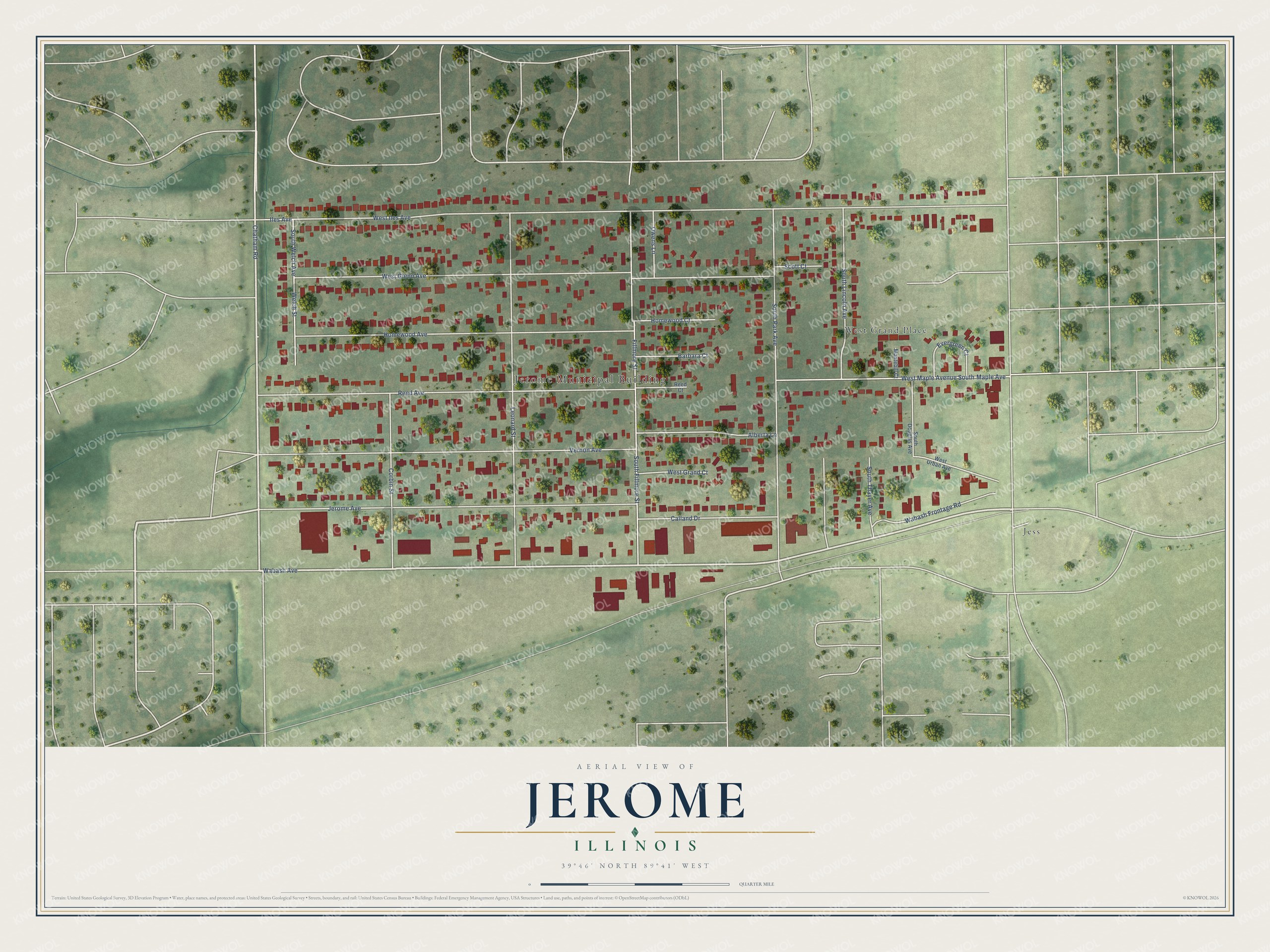 Watermarked full-map preview of Jerome, Illinois