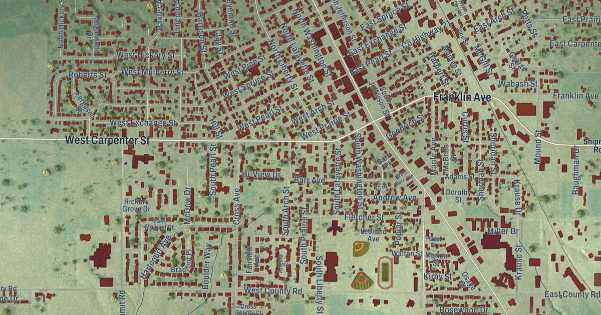 Map of Jerseyville, Illinois in 2026