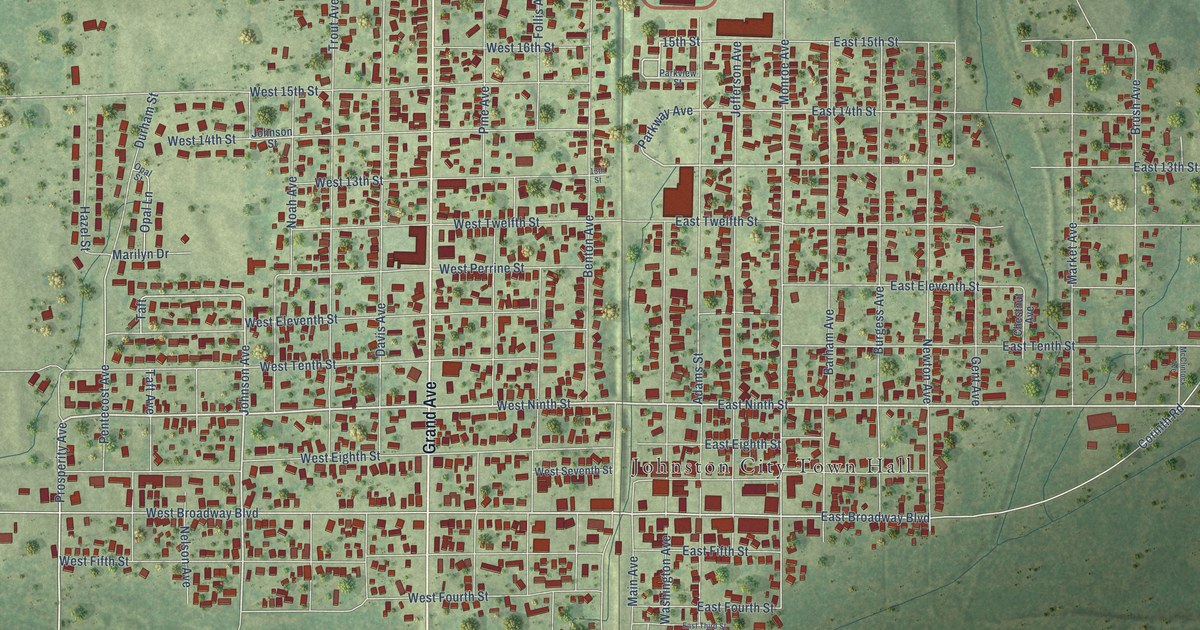 Map of Johnston City, Illinois in 2026